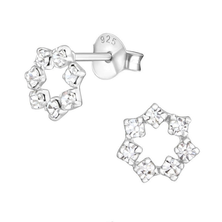 Silver earrings with crystals – Polygon Shine