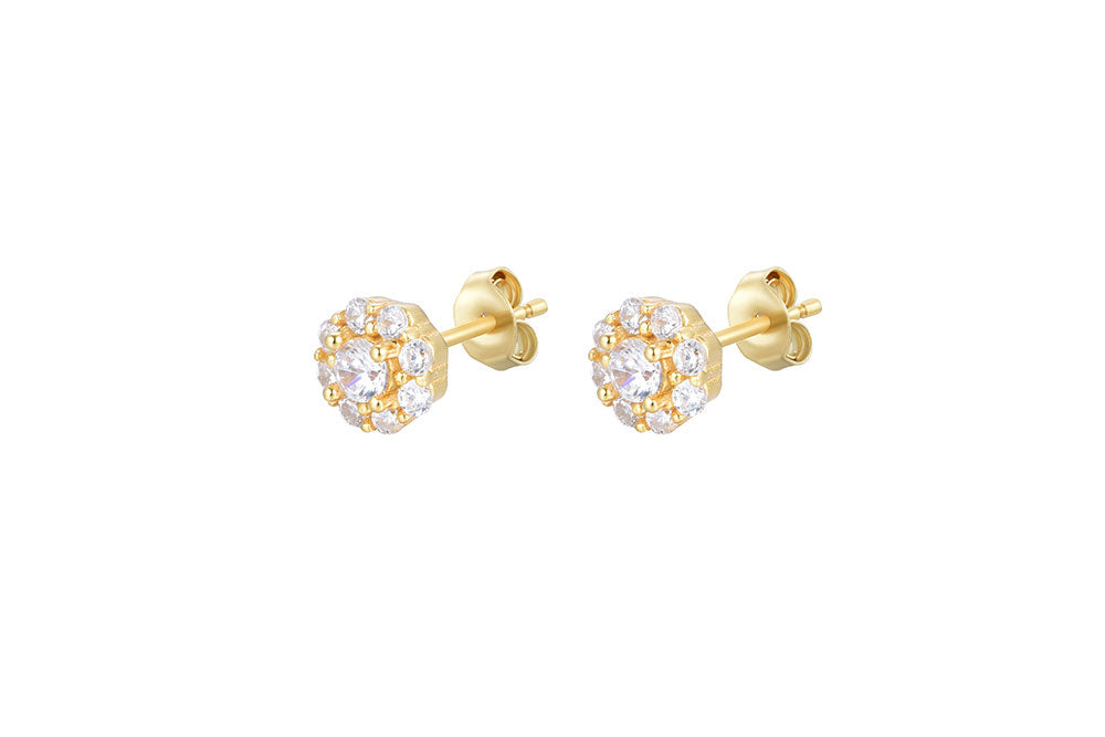 Silver Earrings – Crystal Flower Earrings