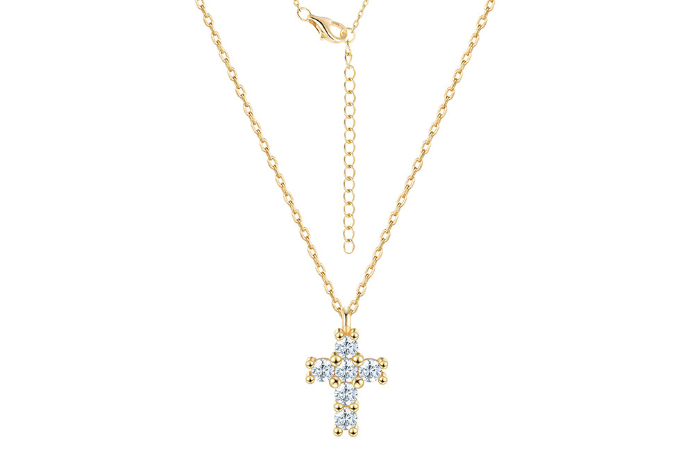 925 sidabrinis kryželio pakabukas su cirkoniais – Divine Cross
