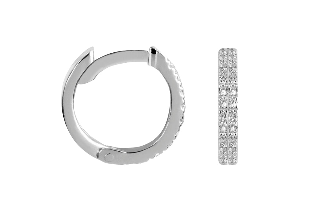 Silver Earrings – Crystal Hoop Earrings