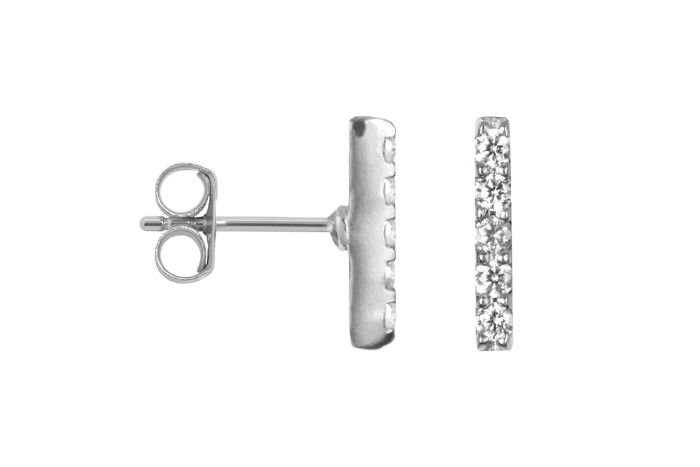 Silver Earrings – Minimalist Bar