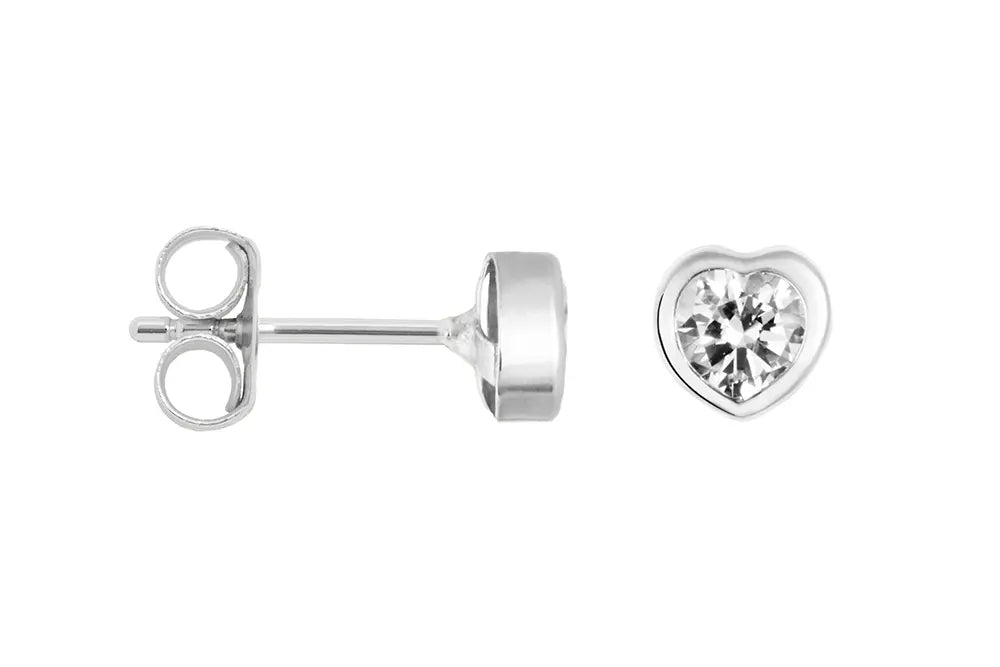 Silver Earrings – Heart Shine