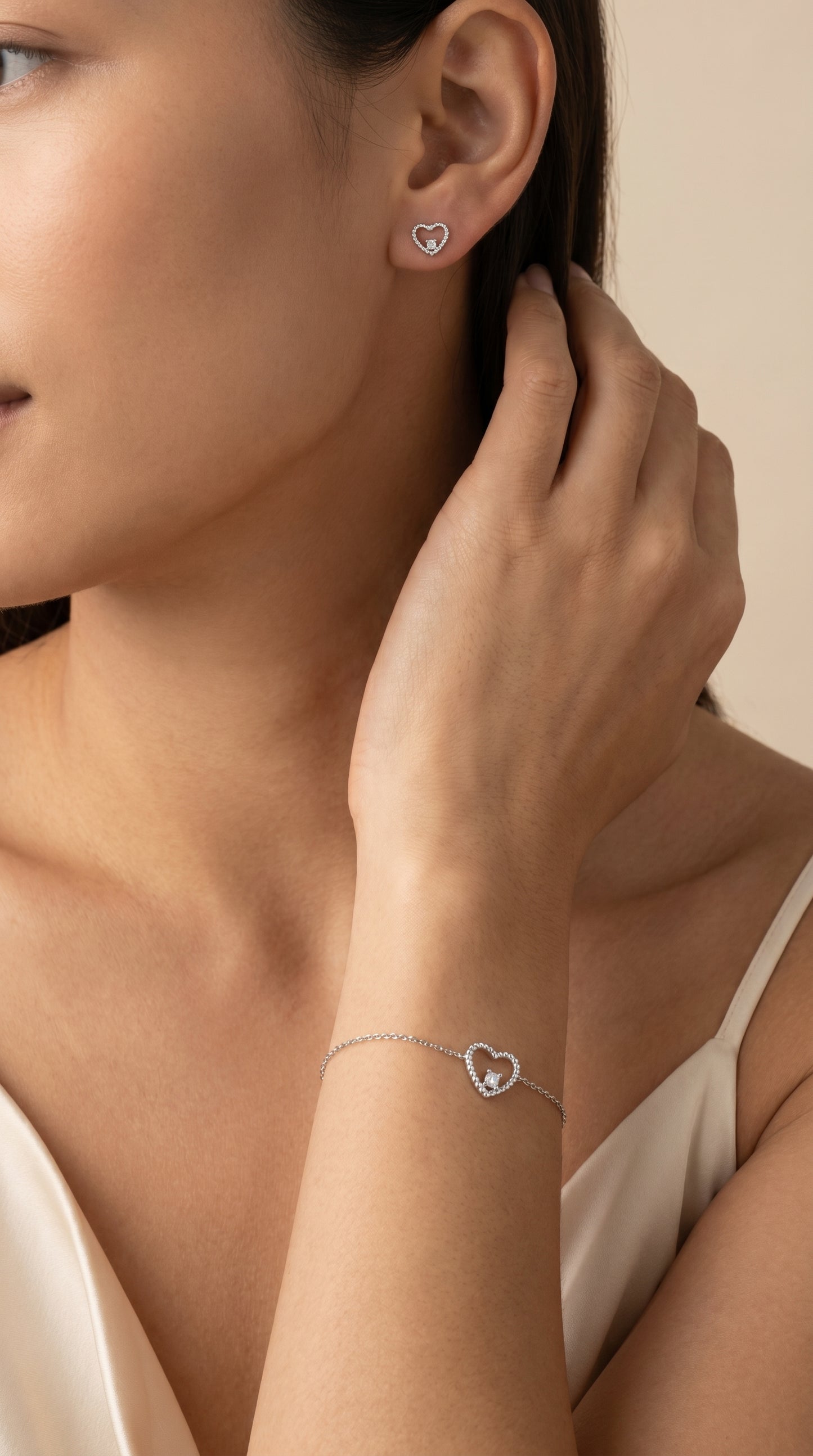 Silver Jewelry Set - Lovely Heart Set