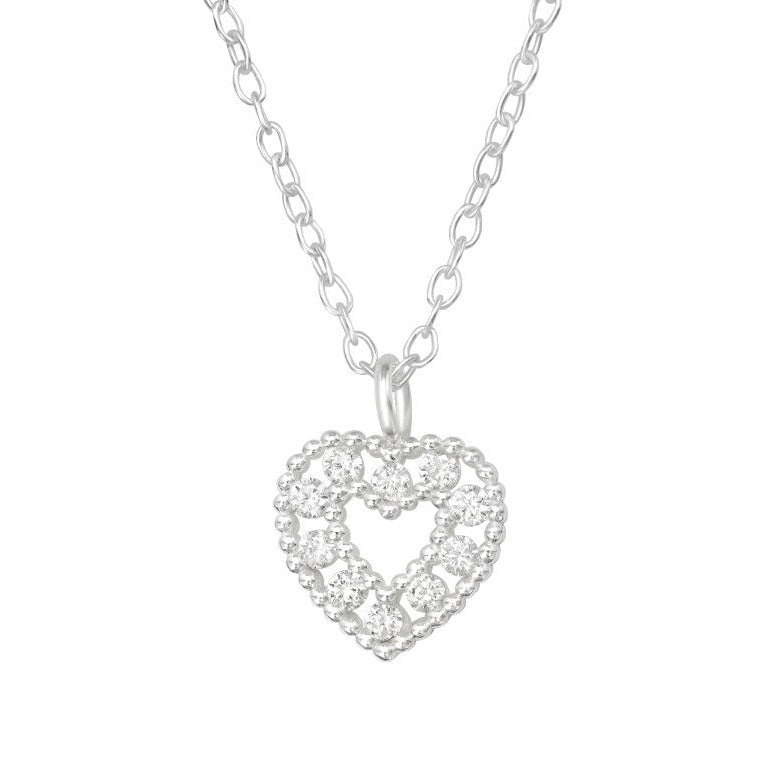 Silver Heart-shaped Necklace Pendant - Classic Heart