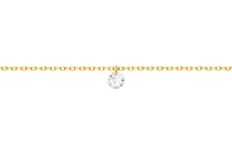 925 sidabrinis solitaire pakabukas su cirkoniu – Golden Spark ✨
