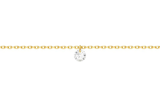 925 sidabrinis solitaire pakabukas su cirkoniu – Golden Spark ✨