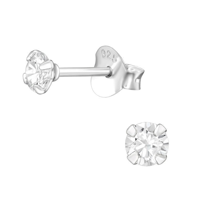 Silver earrings with zircon - Mini spark