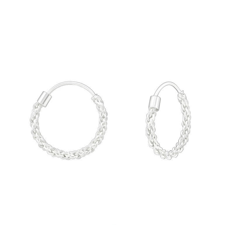 Silver Twist Hoops - Classic Twist