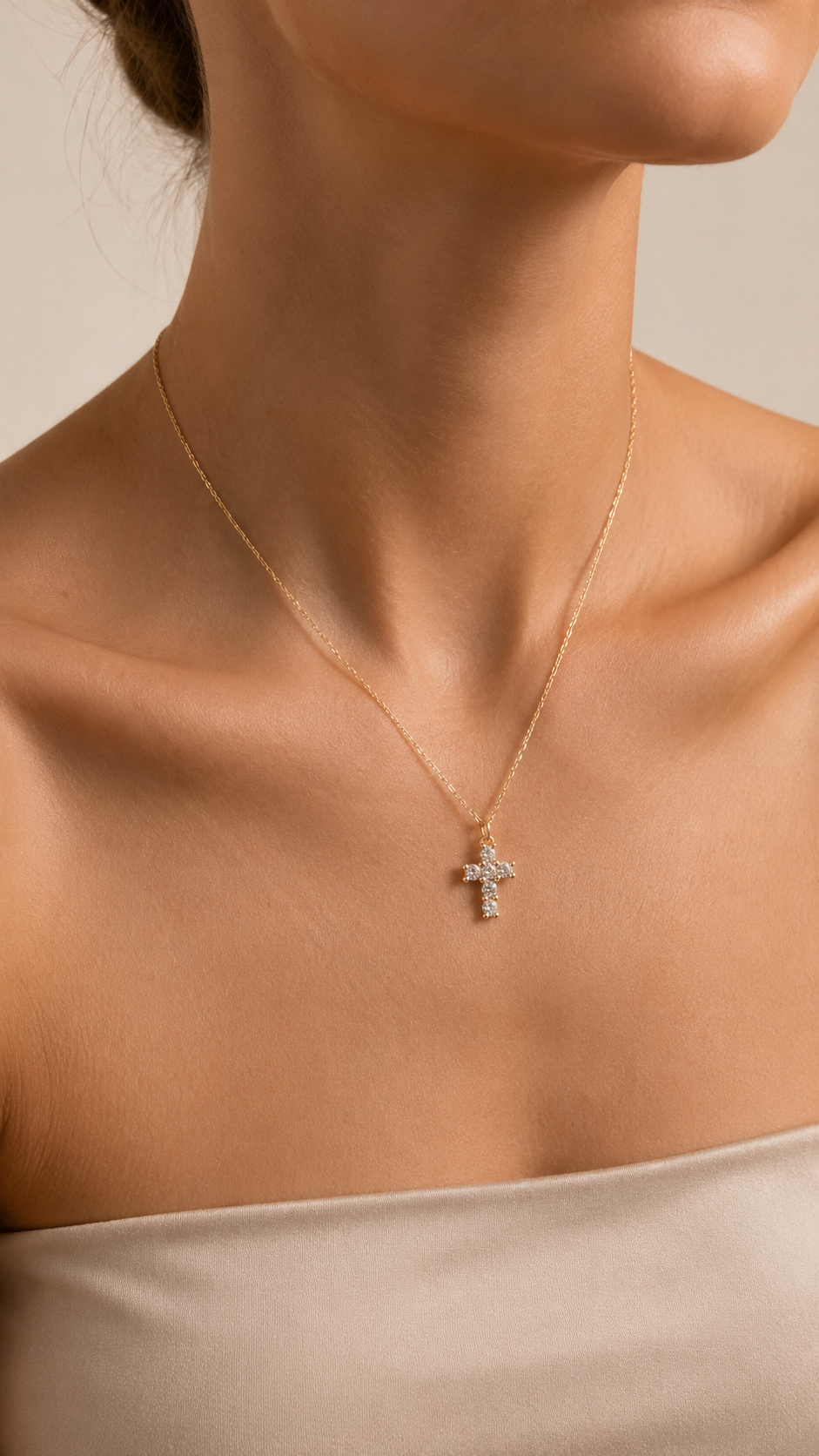 925 sidabrinis kryželio pakabukas su cirkoniais – Divine Cross