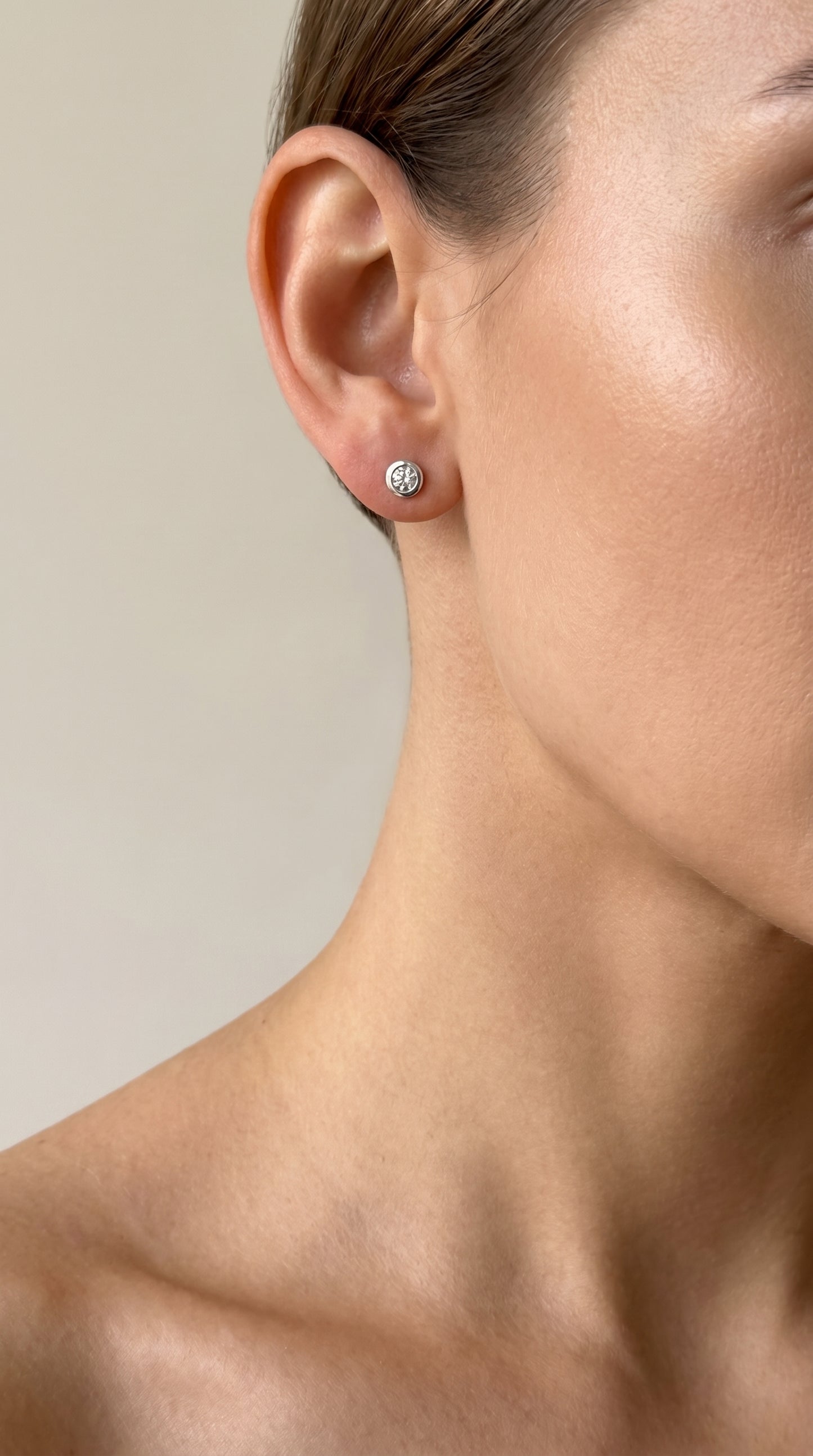 Silver earrings with cubic zirconia – Minimal Sparkle Stud Earrings