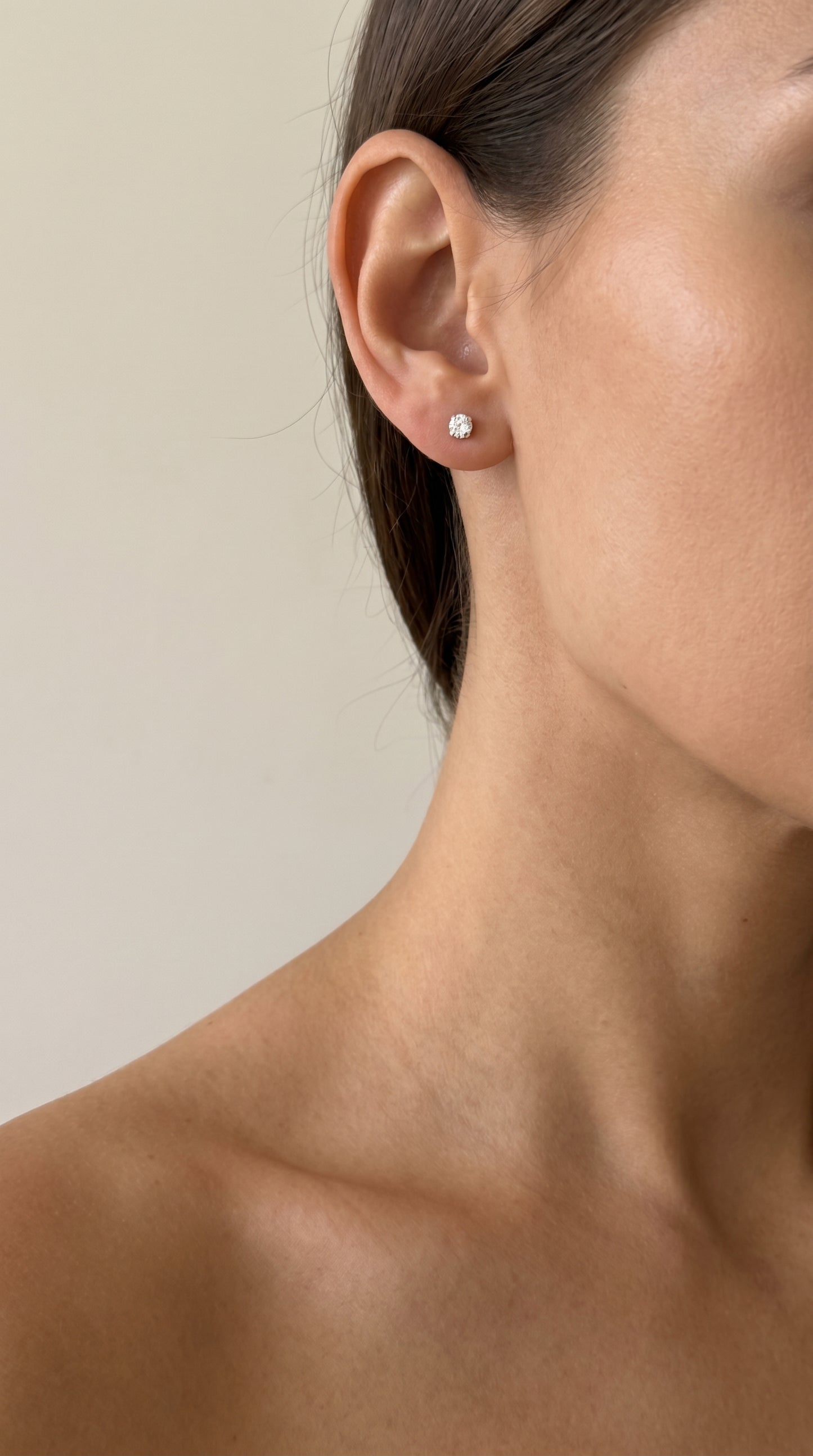 Silver earrings with zircon - Mini spark