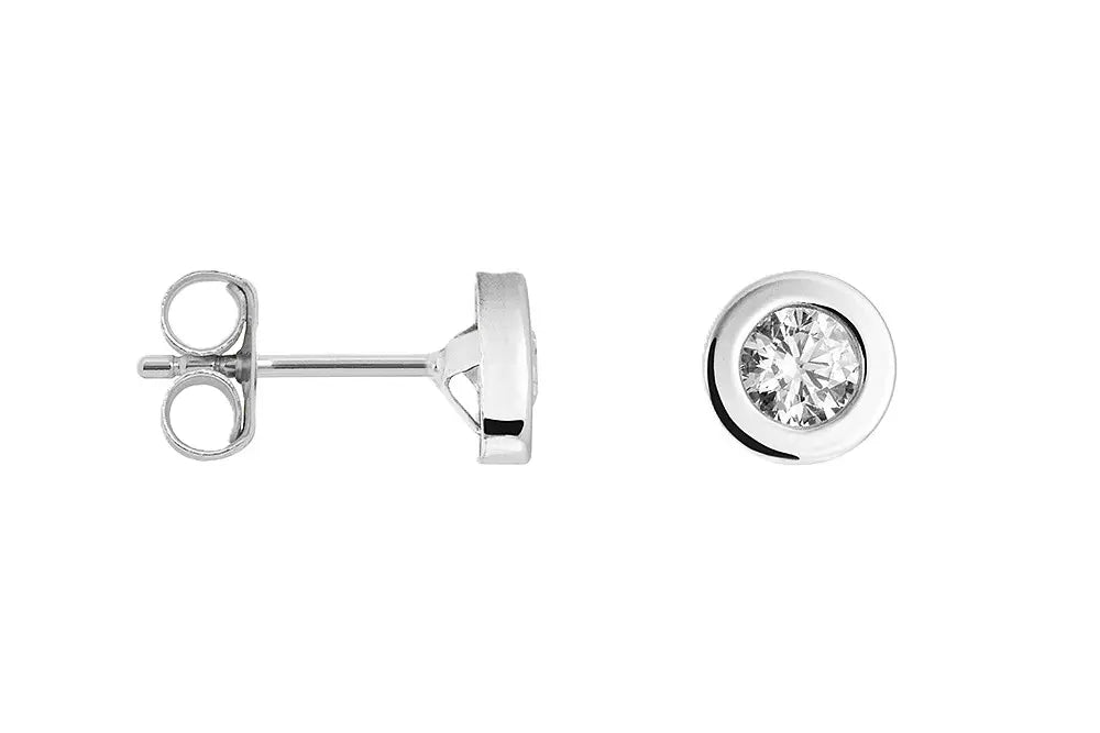 Silver earrings with cubic zirconia – Minimal Sparkle Stud Earrings