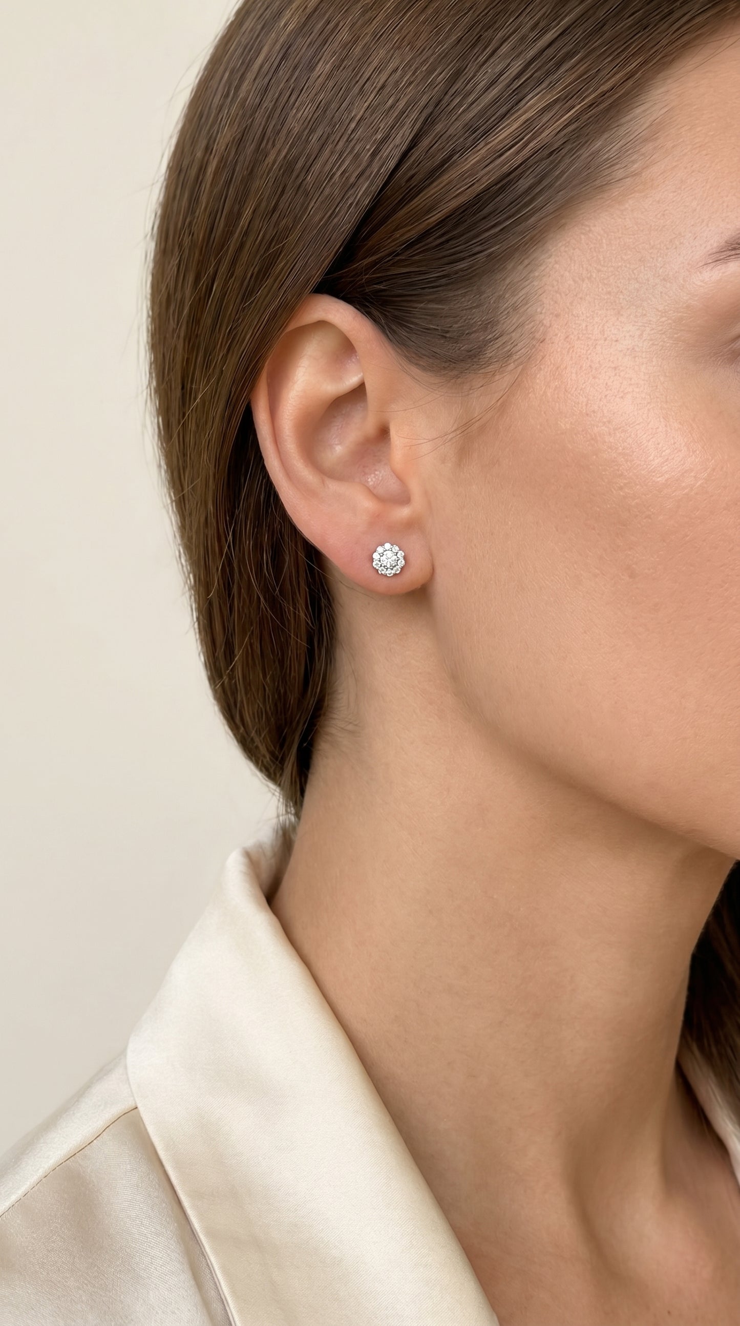 Silver Earrings – Crystal Flower Earrings