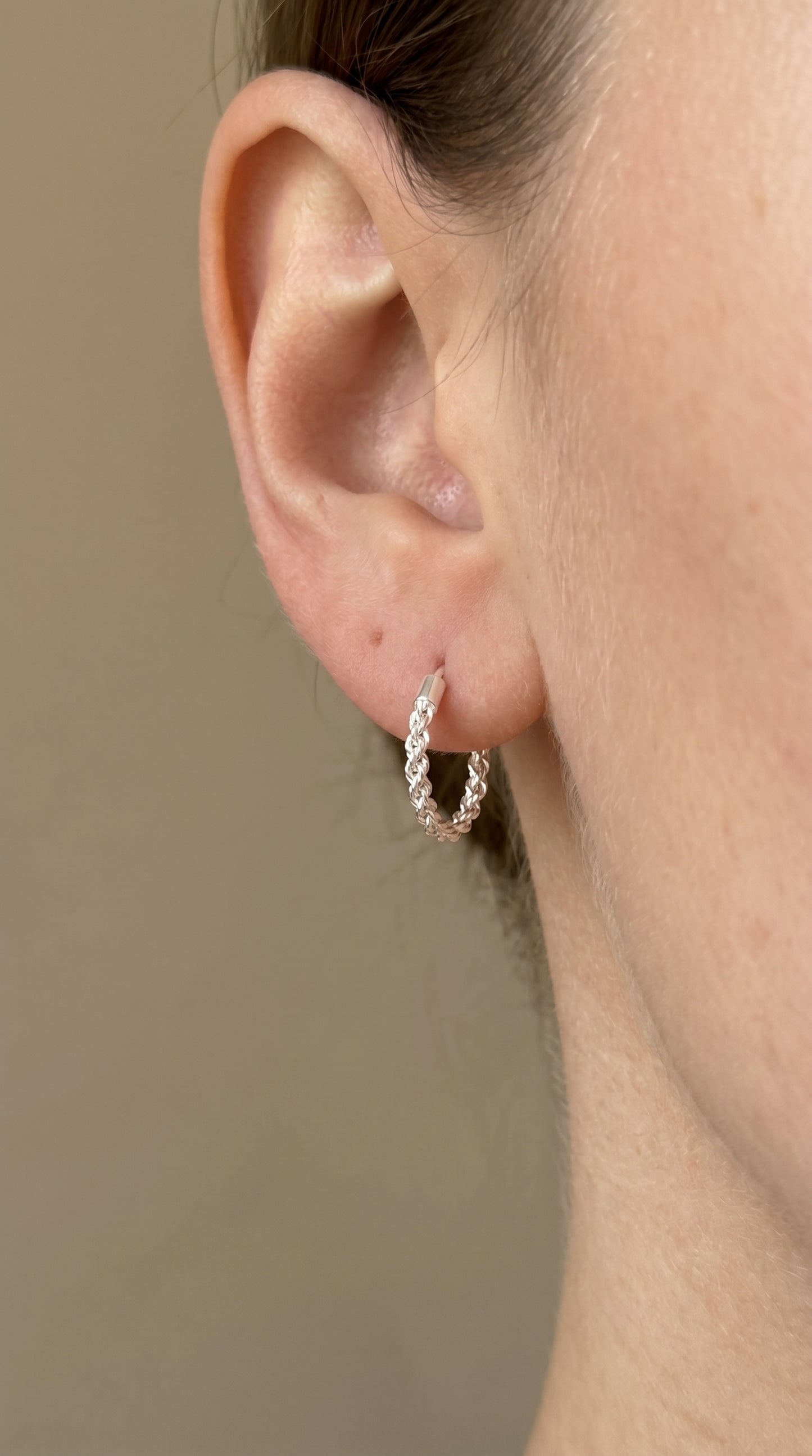 Silver Twist Hoops - Classic Twist