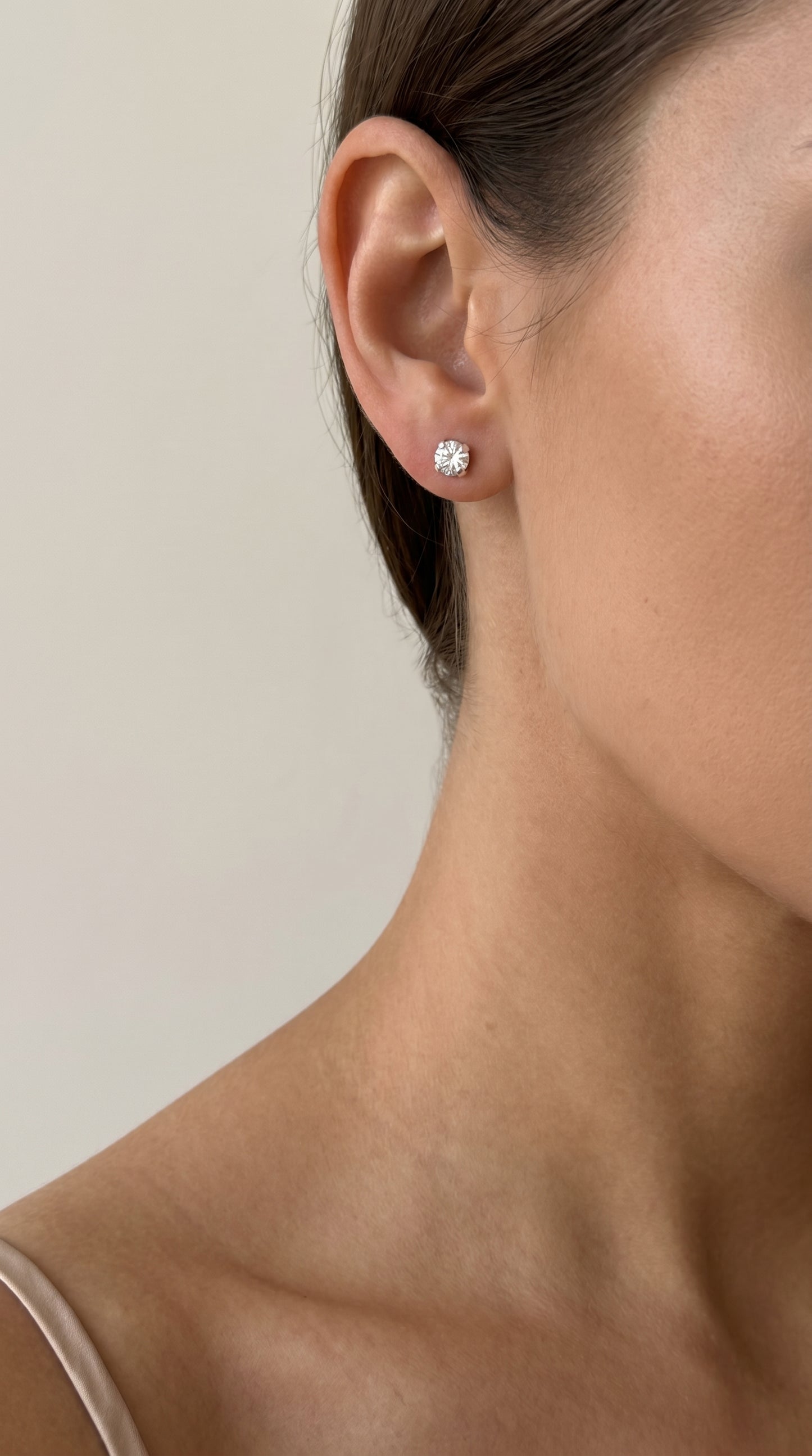 Silver earrings with zircon - Mini spark