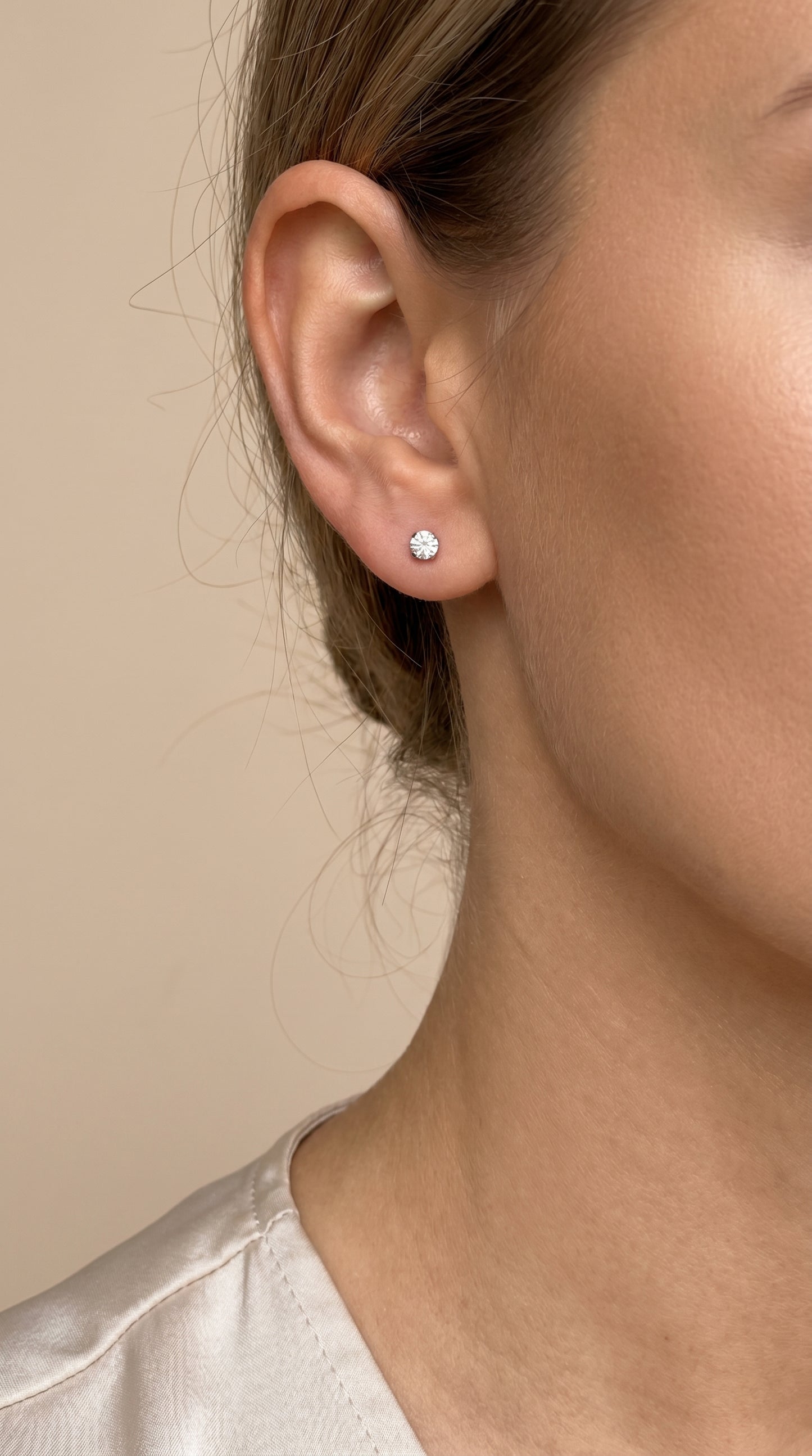 Silver earrings with zircon - Mini spark